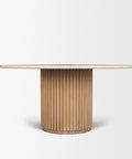 Marbrello 60" Botticino Marble Round Dining Table -2