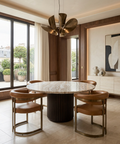 Marbrello 60" Pink Marble Round Dining Table 