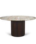 Marbrello 60" Pink Marble Round Dining Table -1