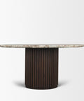 Marbrello 60" Pink Marble Round Dining Table -4