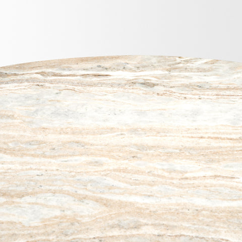Marbrello 60" Pink Marble Round Dining Table -5