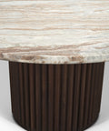 Marbrello 60" Pink Marble Round Dining Table -6