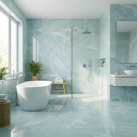 Onyx look floor tile