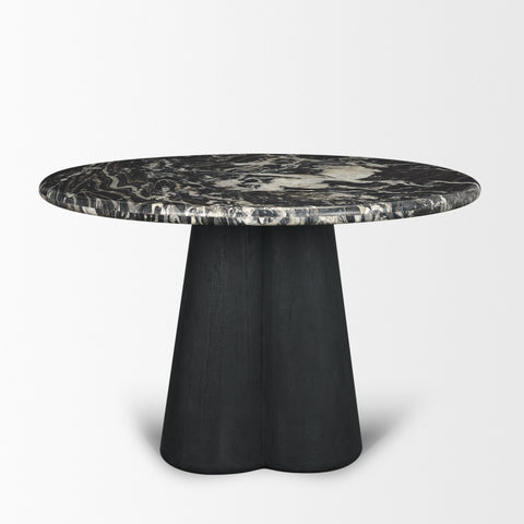 Marilyn 48" Black Forest Marble Dining Table-3