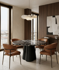 Marilyn 48" Black Forest Marble Dining Table