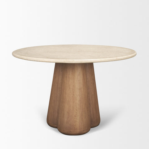 Marilyn 48" Botticino Marble Dining Table -3