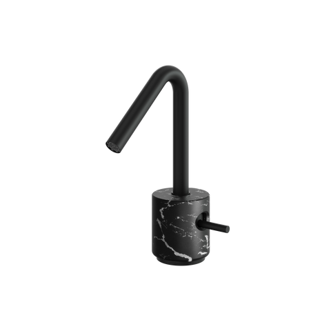 Marmo Black Marquina Black Single Hole Bathroom Faucet
