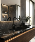 Marmo Black Marquina Black Single Hole Bathroom Faucet