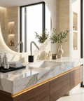 Marmo Black Marquina Polished Chrome Single Hole Bathroom Faucet