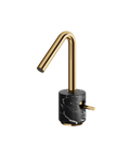 Marmo Black Marquina Polished Gold Single Hole Bathroom Faucet