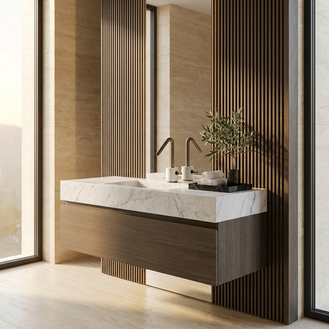 Marmo Brushed Black Chrome Single Hole Bathroom Faucet