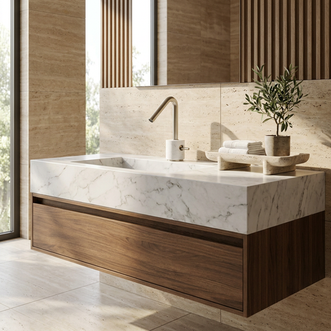 Marmo Brushed Nickel Single Hole Bathroom Faucet