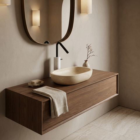 Marmo Tall Black Single Hole Bathroom Faucet 