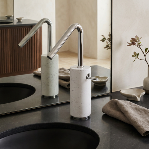 Marmo Tall Polished Chrome Single Hole Bathroom Faucet 