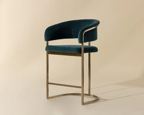 Marris Teal Modern Upholstered Counter Stool-1