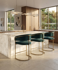 Marris Teal Modern Upholstered Counter Stool
