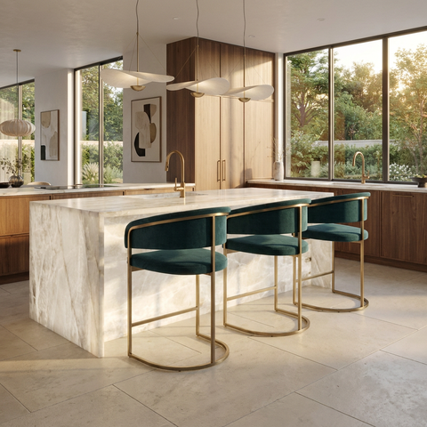 Marris Teal Modern Upholstered Counter Stool