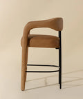 Mavia Sesame Modern Leather Counter Stool -4