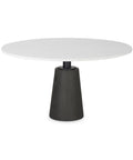 Maxwell 48" White Marble and Black Wood Dining Table -1