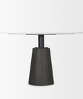 Maxwell 48" White Marble and Black Wood Dining Table -2