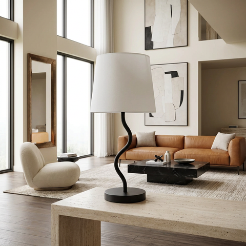 Mayssa Matte Black Iron Table Lamp