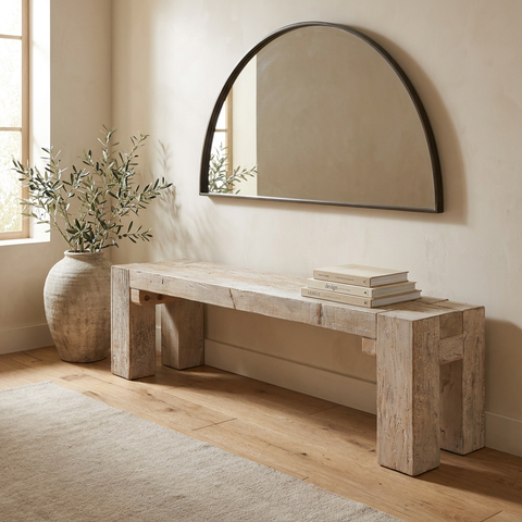 McArthur 64-Inch Whitewash Reclaimed Wood Bench