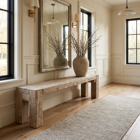 McArthur 70-Inch Whitewash Reclaimed Wood Bench 