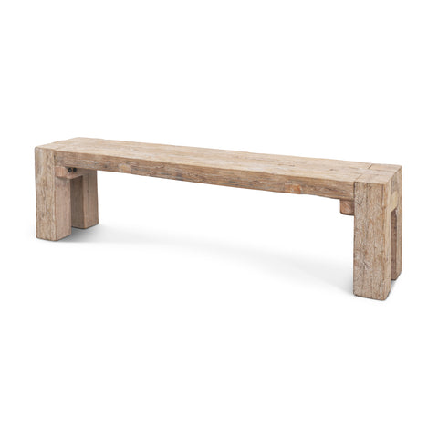 McArthur 70-Inch Whitewash Reclaimed Wood Bench -1