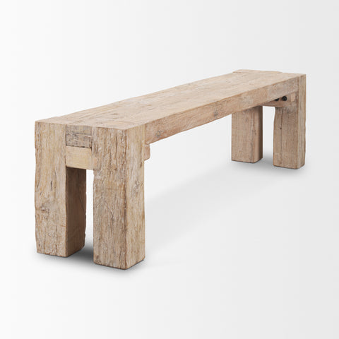 McArthur 70-Inch Whitewash Reclaimed Wood Bench -4
