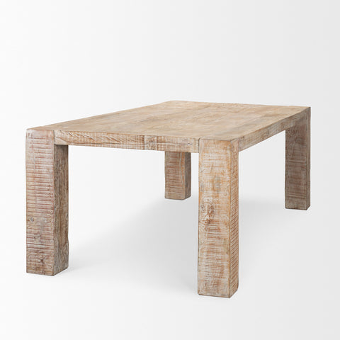 McArthur 84" Whitewashed Reclaimed Wood Dining Table -4
