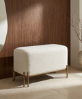 Meline Ivory Cotton Tweed Stool