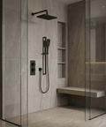 MiamiBox01G Black 2-Way Non-Shared Thermostatic Shower System Trim Kit 