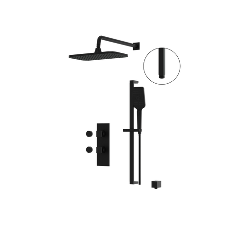 MiamiBox01G Black 2-Way Non-Shared Thermostatic Shower System Trim Kit -1