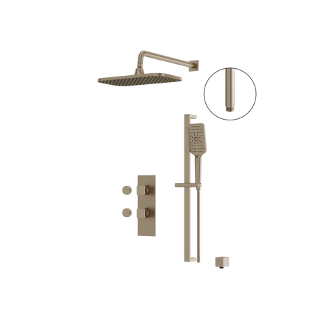 MiamiBox01G Brushed Nickel 2-Way Non-Shared Thermostatic Shower System Trim Kit -1