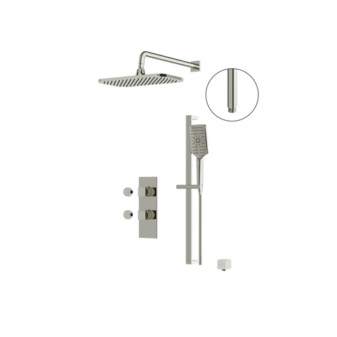 MiamiBox01G Polished Nickel 2-Way Non-Shared Thermostatic Shower System Trim Kit-1