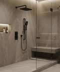 MiamiBox01 Black 2-Way Shared Thermostatic Shower System Trim Kit 