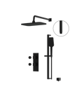 MiamiBox01 Black 2-Way Shared Thermostatic Shower System Trim Kit -1