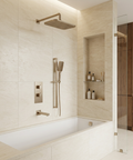 MiamiBox02G Brushed Nickel 3-Way Non-Shared Thermostatic Tub and Shower System Trim Kit - Aquabrass