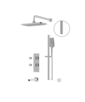MiamiBox02G Polished Chrome 3-Way Non-Shared Thermostatic Tub and Shower System Trim Kit -1