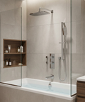MiamiBox02G Polished Chrome 3-Way Non-Shared Thermostatic Tub and Shower System Trim Kit - Aquabrass