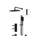 MiamiBox02 Black 3-Way Shared Thermostatic Tub and Shower System Trim Kit-1
