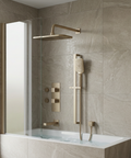 MiamiBox02 Brushed Nickel 3-Way Shared Thermostatic Tub and Shower System Trim Kit 
