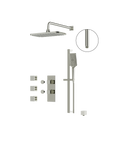 MiamiBox03G Polished Nickel 3-Way Non-Shared Thermostatic Shower Kit with 3 Body Jets