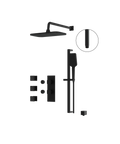 MiamiBox03 Black 3-Way Shared Thermostatic Shower Kit with 3 Body Jets -1