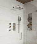 MiamiBox03 Polished Nickel 3-Way Shared Thermostatic Shower Kit with 3 Body Jets