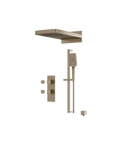 MiamiBox04G Brushed Nickel 3-Way Non-Shared Thermostatic Shower Kit with Dual-Function Aquasheet Rainhead - Aquabrass