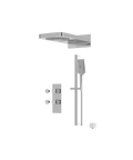 MiamiBox04 Polished Chrome 3-Way Shared Thermostatic Shower Kit with Dual-Function Aquasheet Rainhead - Aquabrass