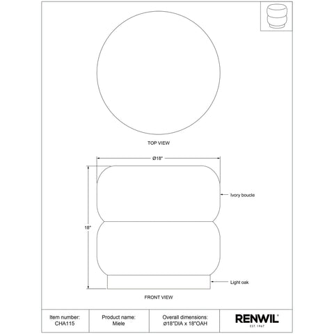 Miele Ivory Boucle Ottoman-4