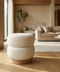 Miele Ivory Boucle Ottoman 