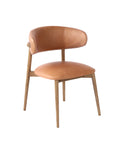 Milo Hazelnut Modern Leather Dining Chair-1